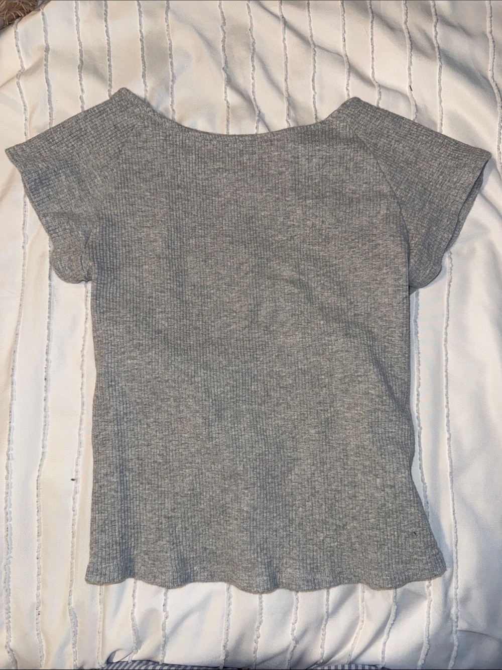AerieWomen's Ribbed Short-Sleeve Top - Gray
